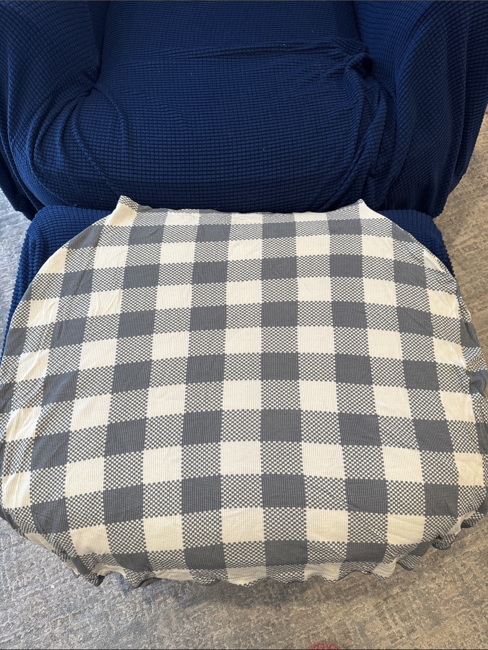 Checkered Gray and White Car seat Cover
